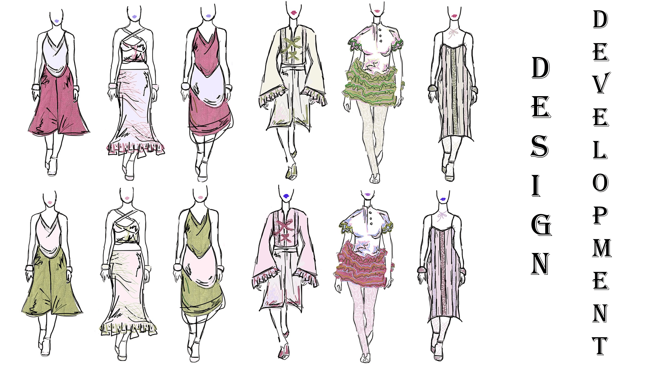 River Island — design development, twelve looks in two colourways